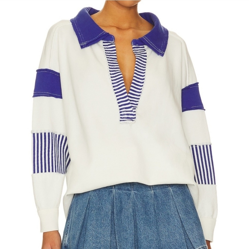 NWOT Free People x We The Free Clean Prep Polo in Ivory Combo
